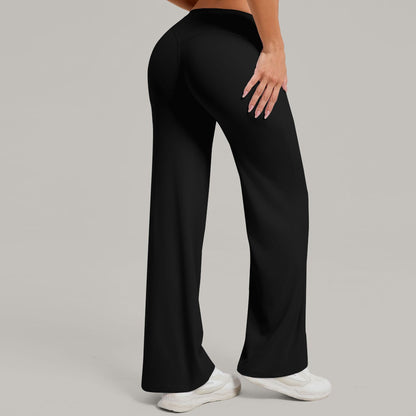 Women's Pilates Straight Yoga Pants Versatile Loose Wide-Leg Running Sports Fitness Hip-Lifting Pants