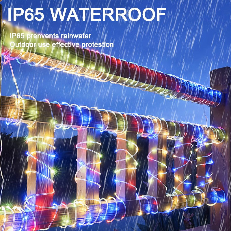 Outdoor Solar Rope Light Waterproof Garden Christmas Decoration 32m/22m/12m/7m Xmas Garland Tube String Light Fairy Strip