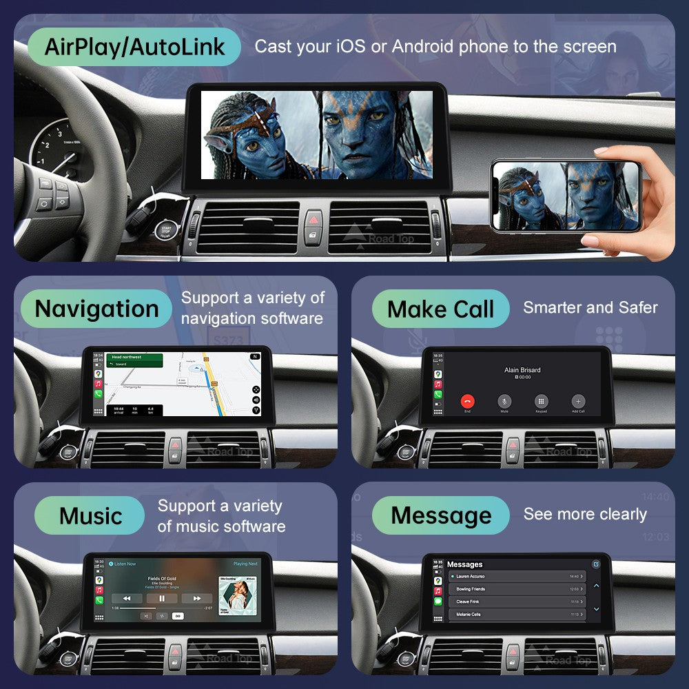 Wireless CarPlay Android Auto Car Multimedia Display For BMW 1 Series  E81 E82 E87 E88 CCC/CIC System Touch Screen Car Radio