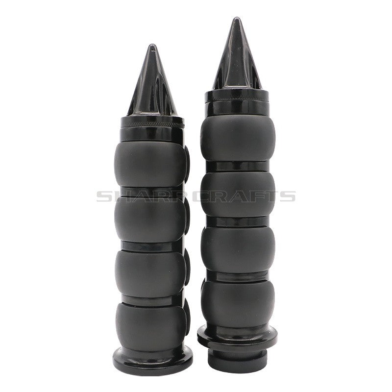 1" 25mm & 7/8'' 22mm Billet Rubber Flame Spike Hand Grips For Harley Honda Kawasaki Suzuki Yamaha  Bikes Cruiser Chopper Custom