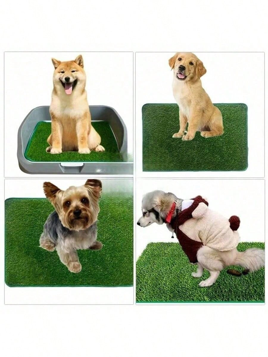 Tapete de Grama Sintética Higiênico para Cães: Antiderrapante, Resistente a Odores, Fácil de Limpar para Treinamento Interno/Externo