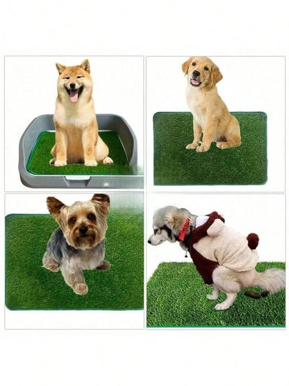 Tapete de Grama Sintética Higiênico para Cães: Antiderrapante, Resistente a Odores, Fácil de Limpar para Treinamento Interno/Externo