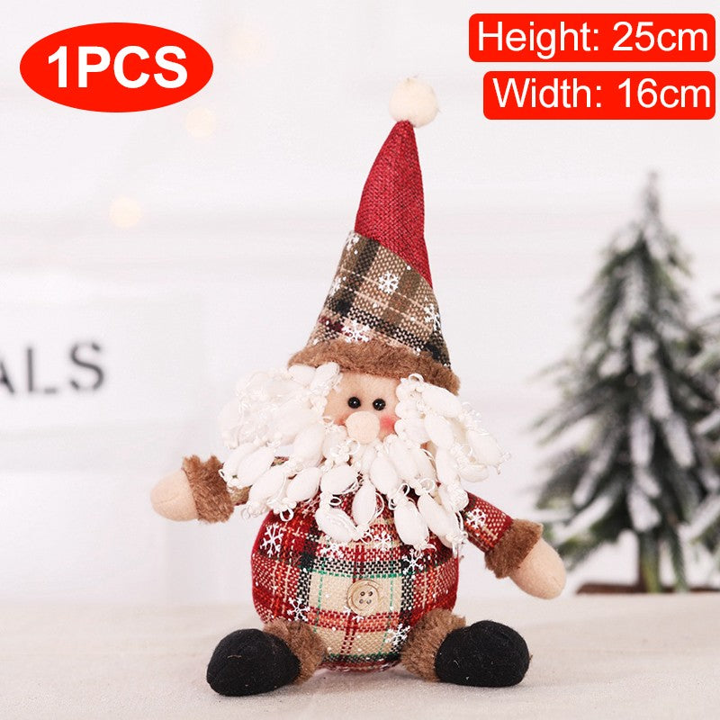 Christmas Dolls Tree Decor Standing Santa, Snowman and Reindeer Figurines  for Home Decor Birthday Gifts Merry Christmas