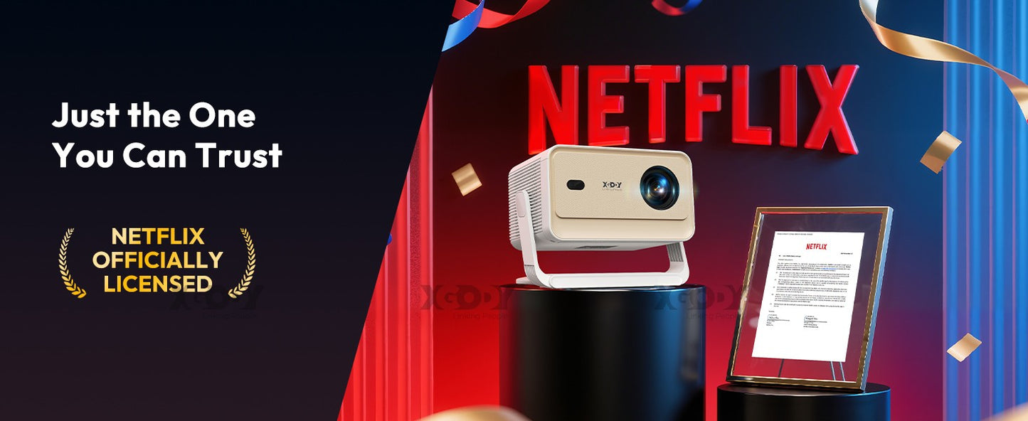 Projetor XGODY N6/N6 Pro Netflix Oficialmente 4K Controle de Voz Smart Android TV Whale OS 8/32GB ROM para Home Theater de Filmes