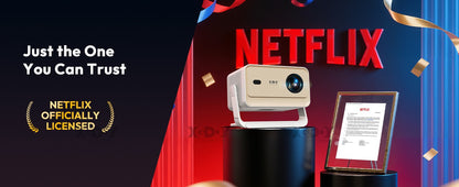 Projetor XGODY N6/N6 Pro Netflix Oficialmente 4K Controle de Voz Smart Android TV Whale OS 8/32GB ROM para Home Theater de Filmes