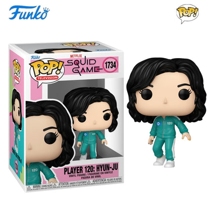 Boneco FUNKO POP Edição Limitada do Jogo da Lula: Jogador 001, Geum-ja, Hyun-ju, Front Man, Jogador 456: Seong Gi-Hun (Chutando Jegi)