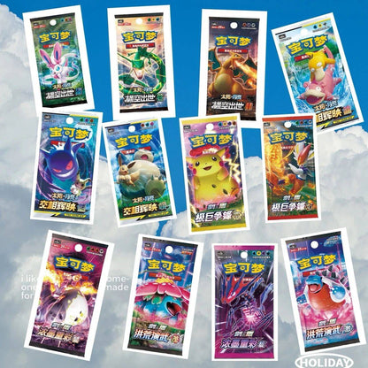 Pokemon Cartas Originais Jogo de Cartas Colecionáveis PTCG Desenho Animado Chinês Tipo de Troca Pacote Único Série Cang Heze Presente Infantil Pré-grupo