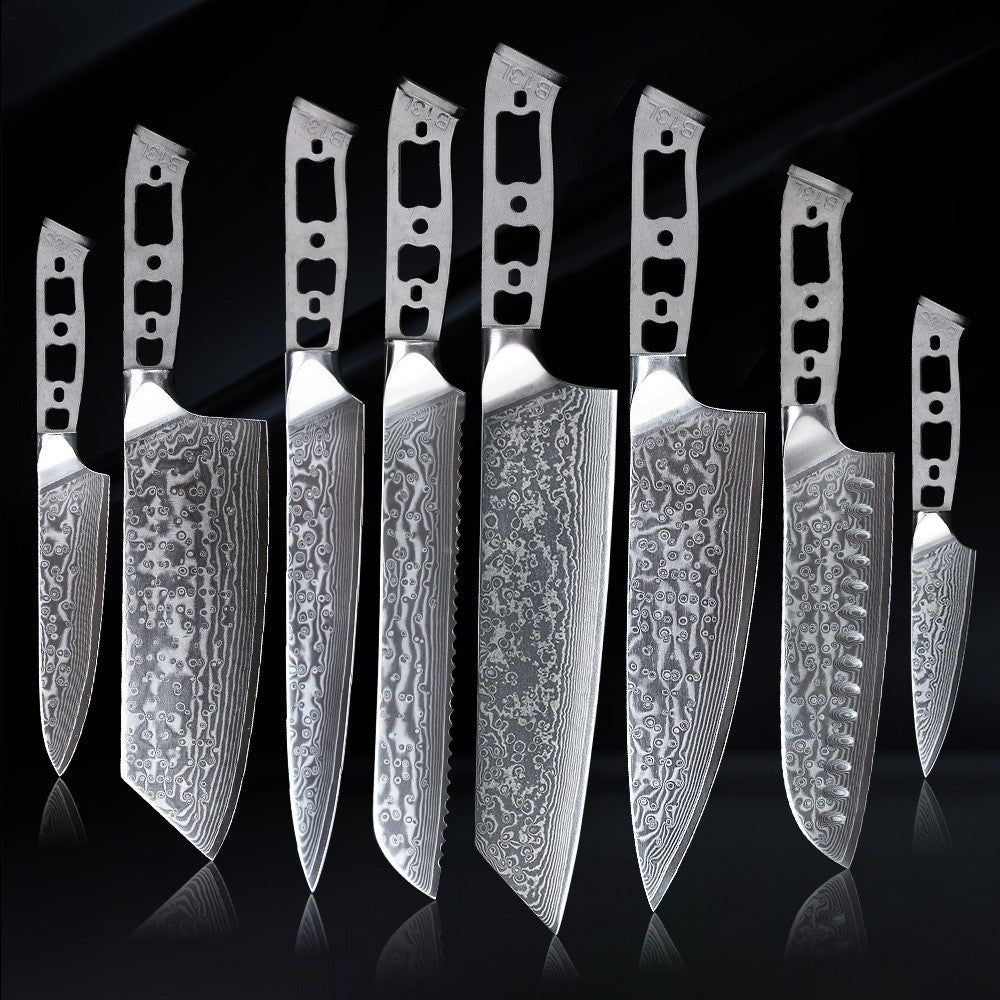 Lâmina Bruta para Facas de Cozinha TURWHO DIY, Aço Damasco 67 Camadas VG10, Faca Japonesa de Chef Santoku Kiritsuke para Fatiar e de Uso Geral