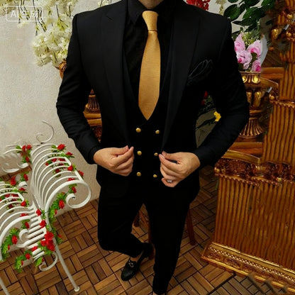 Smoking masculino de 3 peças, ternos brancos para o noivo, jaquetas de design, conjuntos de casamento novos em roupas e blazer