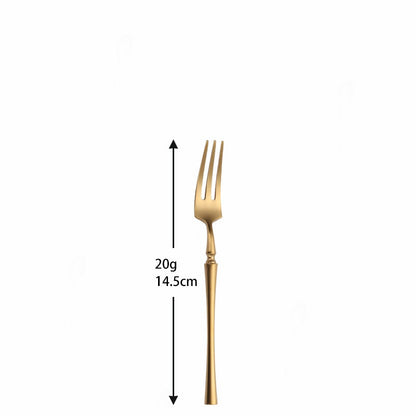 Conjunto de Talheres Matte Dourado Garfos Colheres Facas Conjunto de Talheres Aço Inoxidável Dourado Prata com Garfo de Bolo