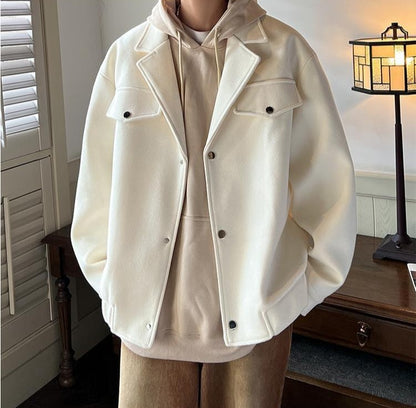 Men's Plus Size Winter Coat 3XL 5XL 300lbs Heavy Thick Wool Blend Trench Coat Vintage British Style Casual Pilot Jacket