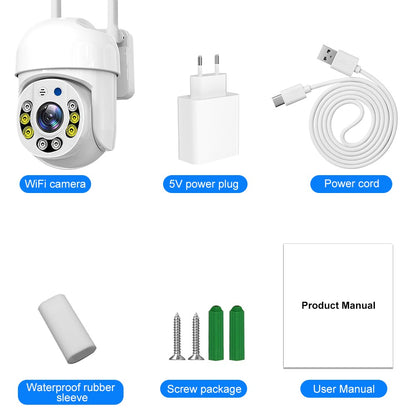 Tuya HD 2.4G/5G Wifi IP Camera PTZ Outdoor waterproof Home Security-protection Full Color Night Vision Audio Surveillance Cam