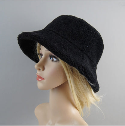 Chapéu de Pele de Carneiro Shearling Partículas Chapéus Femininos Inverno Quente Clássico Luxuoso Bonés de Alta Qualidade Chapéu Feminino Moda Novo Design Chapéu de Balde