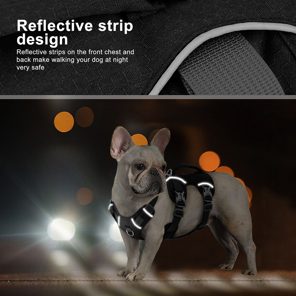Coleira Peitoral de Nylon Anti-Fuga para Cães Colete Durável Reflexivo para Cães com Alça Ajustável para Cães Pequenos, Médios e Grandes, Pug