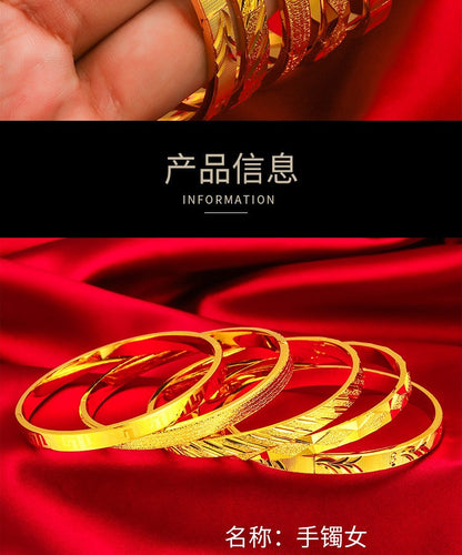 Pulseira estrela cheia de ouro 24K | Ouro puro AU999 no estilo chinês para exibir o charme antigo