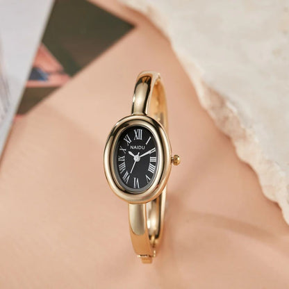 Fashionable Luxury Elegant ladies' Bracelet Watch Roman Numeral Oval Waterproof Women's Quartz Watch reloj ???? ??????? ????????