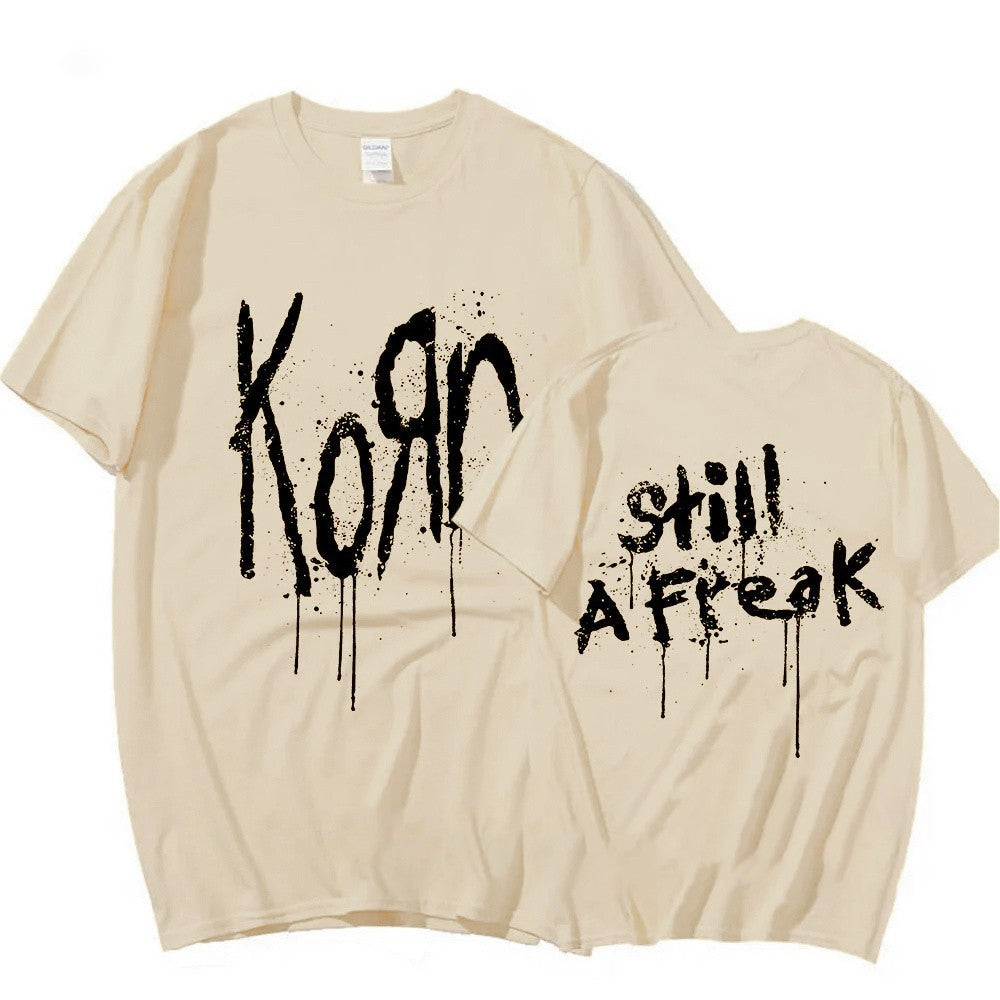 Korn Music Concert Rock Band World Tour Pure Cotton T-shirt Personalized Street Versatile 2024 Summer Fashion T-shirt