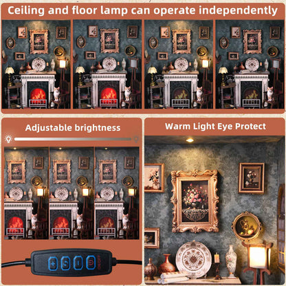 DIY Book Nook Bookshop Kit Photo Miniature Wooden Dollhouse with Light Bookshelf Insert 3D Puzzle Decor for Gift Owl Bookstore