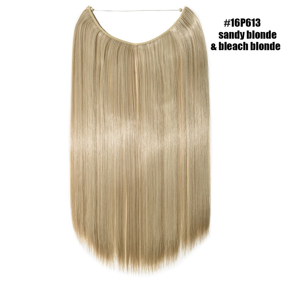BENEHAIR Cabelo Sintético com Fio Invisível Sem Clipes Extensões de Cabelo Linha Secreta de Pesca Apliques de Cabelo Falso Para Mulheres