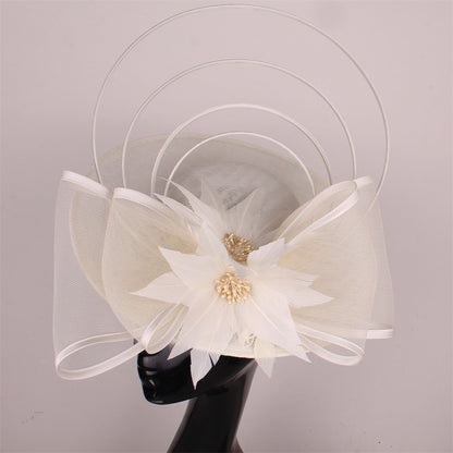 Chapéus Fascinators Femininos Multimodais com Laço de Flor Imitação Chapéu Noiva Derby Pillbox Casamento Acessórios de Cabelo