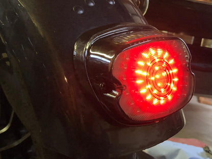 Luz de freio traseira LED para motocicleta DOT, pisca-pisca para Harley Sportster Dyna Fatboy Softail Touring Road Glide Road King