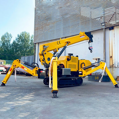 CE EPA Engine 3 Ton Spider Crane Full Hydraulic Telescopic Boom Mini Crawler Mobile 360° Rotating Spider Crane