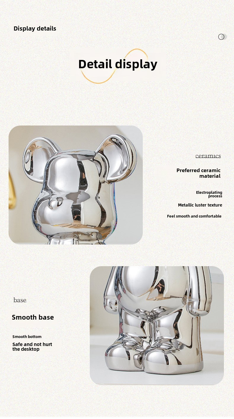 17/27/cm Aesthetic Bear brick Ceramic Staute Teddy Bear decor action figure Sculptures Ornament for room Home Decoration Crafts