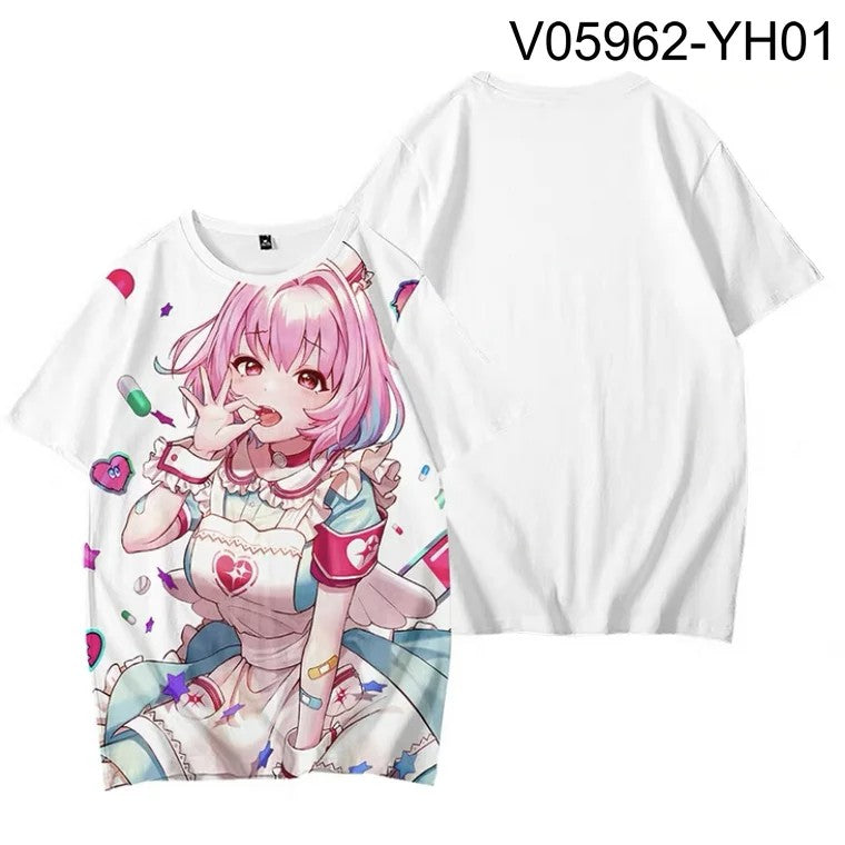 Japan Anime Yumemi Riamu 3D Print T Shirt Women Men Summer O-neck Short Sleeve Funny Tshirt Graphic Cosplay Clothing