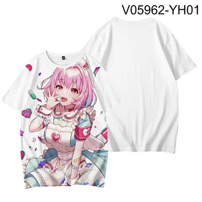 Japan Anime Yumemi Riamu 3D Print T Shirt Women Men Summer O-neck Short Sleeve Funny Tshirt Graphic Cosplay Clothing