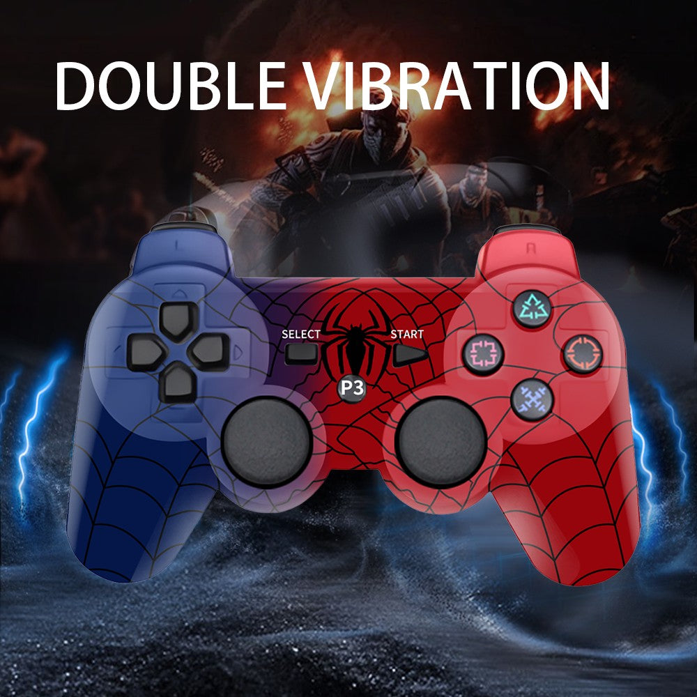 Wireless Controller for Spider-Man PS3 Dual Analog Rechargeable Game Controller for P3 Console with Cable Dual Vibration