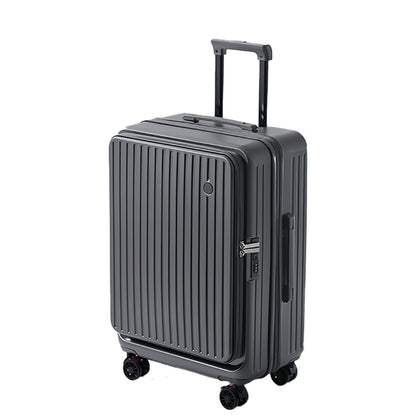 Mala de Viagem Grande Capacidade Expansível Multifuncional Abertura Lateral Case de Bordo Suporte para Copo Rodas com Freio Amortecedor