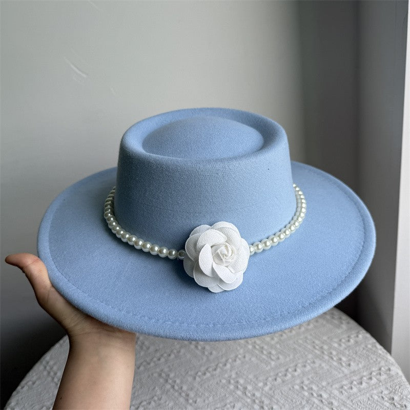 Chapéu Fedora unissex de inverno, superfície circular côncava e convexa, chapéu de jazz de feltro liso, elegante para homens e mulheres.