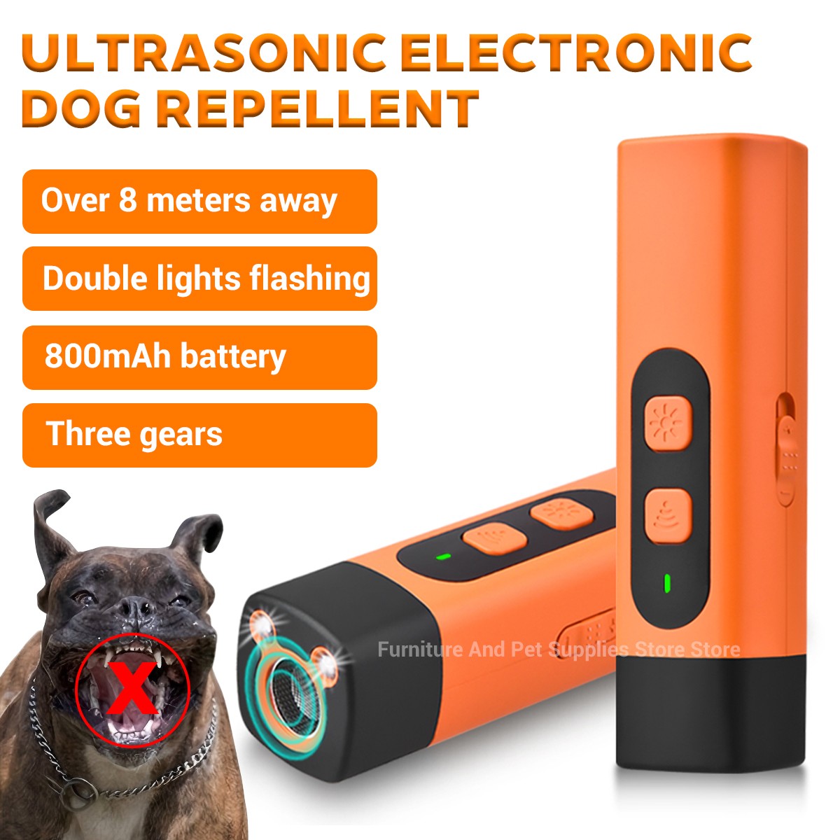 Novo Repelente Ultrassônico para Cães, Dispositivo de Treinamento Recarregável Anti-Latido com Lanterna LED