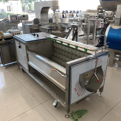 Fully Automatic Commercial Stainless Steel Roller Cleaning Machine Highly Efficient for Fruit Vegetable Root Crop Peeling Simple