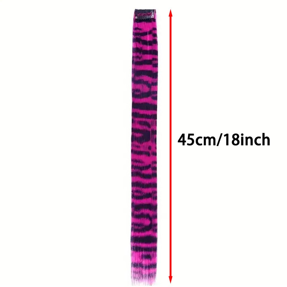 Synthetic Feather Hair Extension Colorful Fake Hair Clip In One Piece Hairpiece For Women Cosplay Party Y2K Style