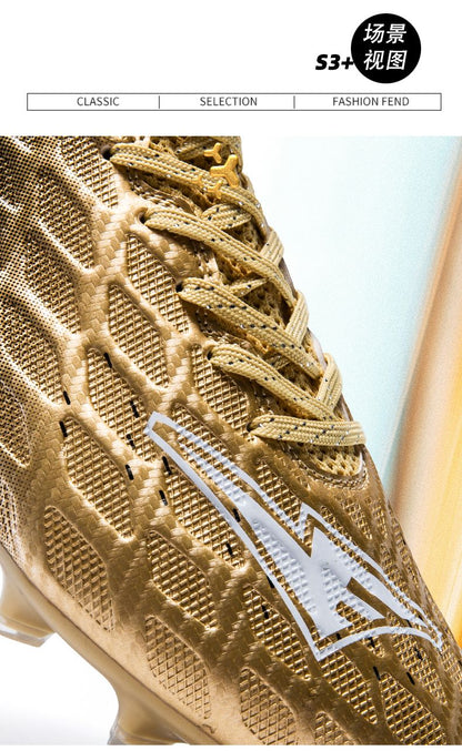 Men's High Top Soccer Shoes Long Spikes Football Shoes Professional Athletic Training Soccer Cleats Lightweight Football Cleat