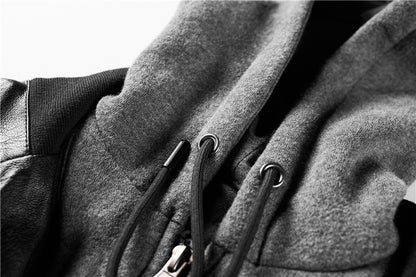 Autumn and Winter Women's Motorcycle Leather Jacket Short Hooded Detachable Hood Jacket Slim Fit Plus Suede Leather Jacket Women