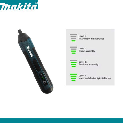 Parafusadeira Elétrica Sem Fio Makita - Furadeira Elétrica Recarregável de 1300 mAh Ferramenta de Desmontagem Multifuncional