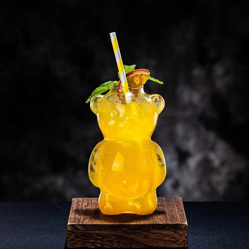 Copo de Vidro em Formato de Urso Copos Criativos para Coquetéis Copo de Suco Transparente Copos Personalizados de Água Acessórios para Bar e Festa