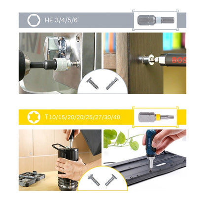 Kit Bosch 43 Peças de Pontas para Parafusadeira Broca de Mão de Alta Dureza Parafusos 25mm 75mm Pontas de Parafusadeira Elétrica para Conjunto de Ferramentas Elétricas