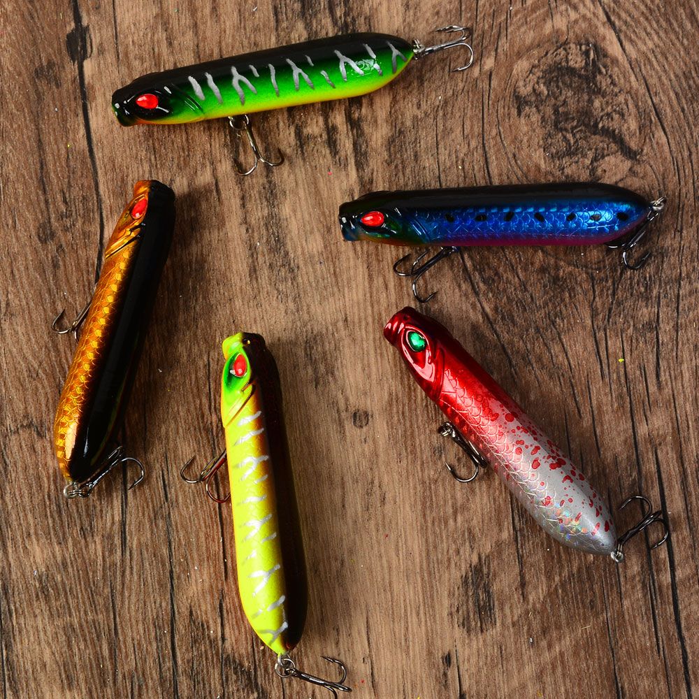 5pcs Popper Fishing Lures Topwater Popper Wobblers Hard Bait Floating Baits Sea Bass Pike Fishing Lure