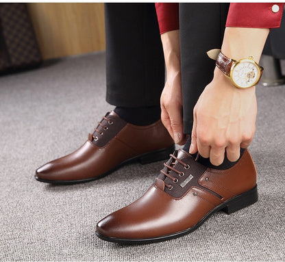 QFFAZ Big Size 38-47 Men Wedding Dress Shoes Black Brown Oxford Shoes Formal Office Business British Lace-up Men's Footwear
