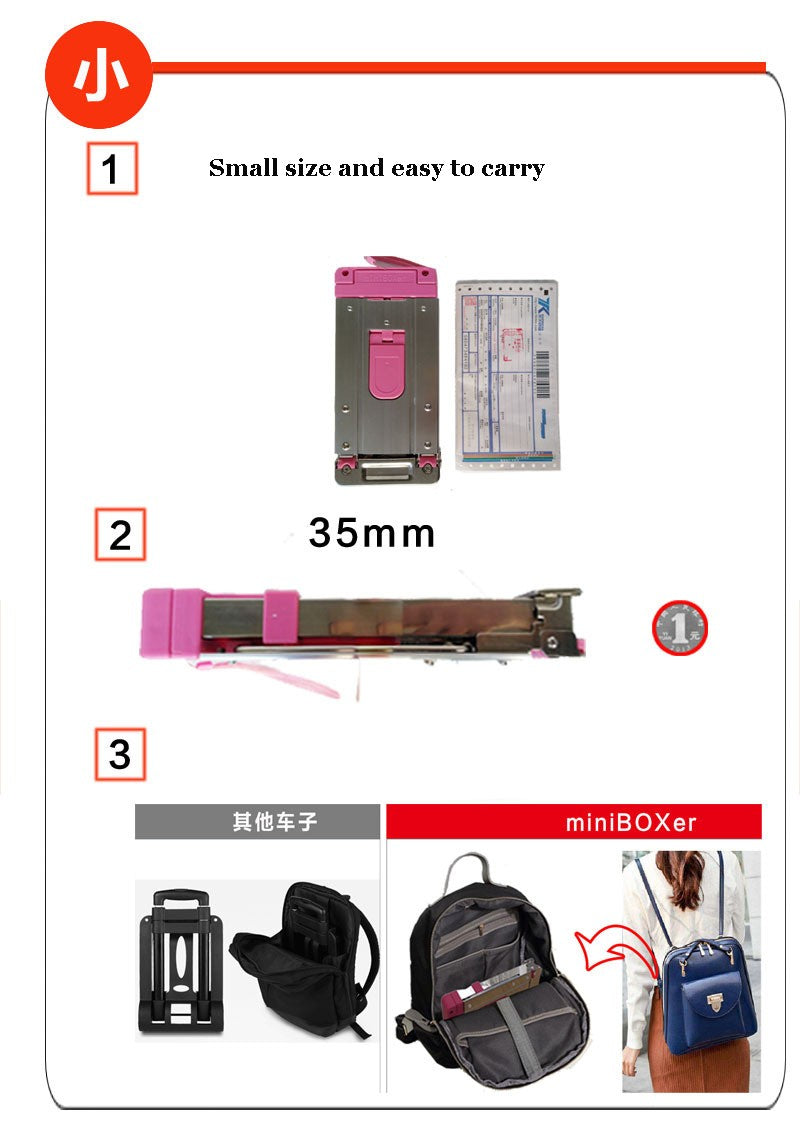 Full folding trolley stainless steel luggage car go to school Trolley bag travel carry suitcase shopping carts Phone holder