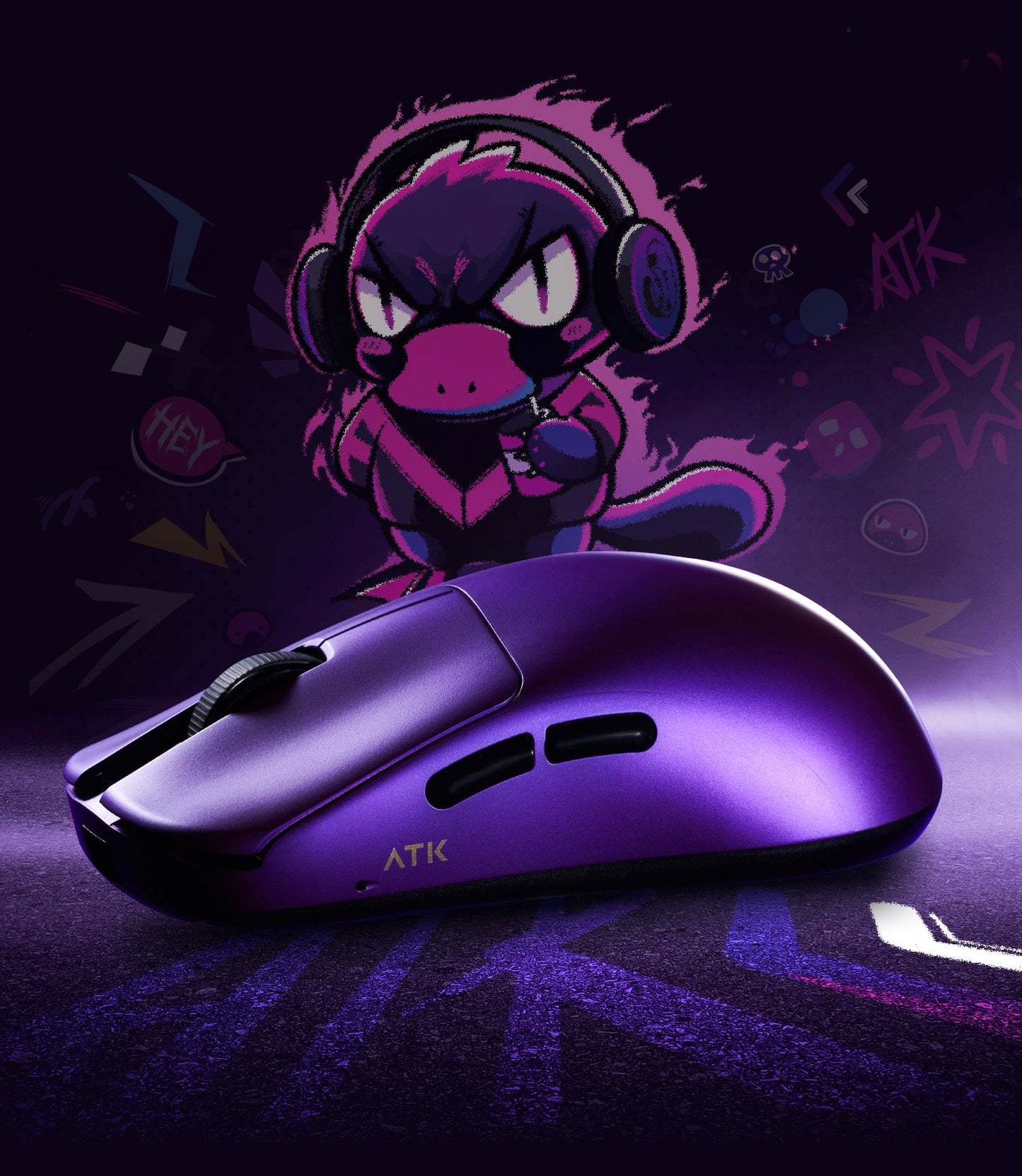 New Atk DUCKBILL Ultra Lightweight PAW3950 Wireless Gaming Mouse Esports Dual-Mode Ergonomic Long-Lasting Battery RGB Mouse Gift