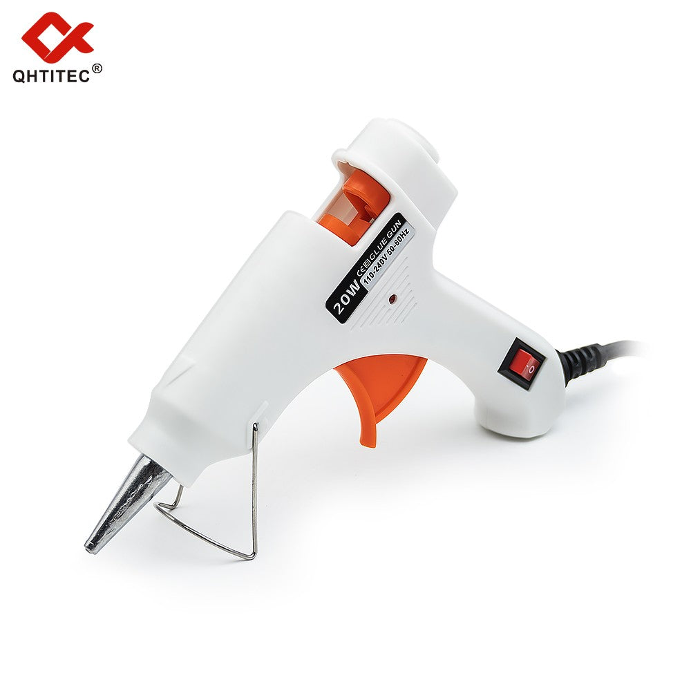 JCD Pistola de Cola Quente de 20W DIY Mini Pistolas Industriais Domésticas Ferramenta de Reparo Elétrica com Temperatura de Aquecimento com 20 Peças de Bastões de Cola de 7mm