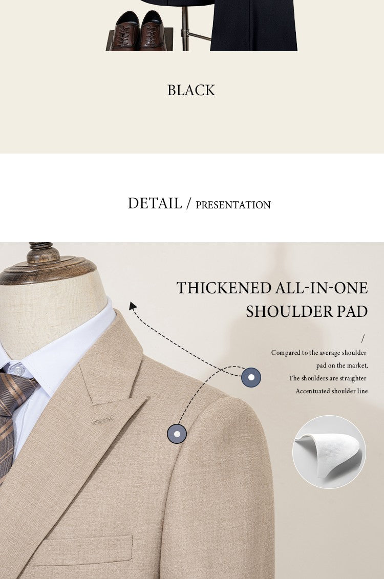 ST Cassy Elegant man suit for wedding Slim Fit Double Breasted Multiple buttons Casual Business man 2 piece outfit set