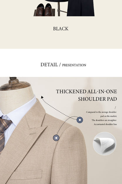 ST Cassy Elegant man suit for wedding Slim Fit Double Breasted Multiple buttons Casual Business man 2 piece outfit set