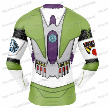 Cartoon Toy Story Long Sleeve Anime Surfing Jersey Beach Swimwear Diving Gym Shorts MMA BJJ Men Jiu Jitsu Fitness Sets