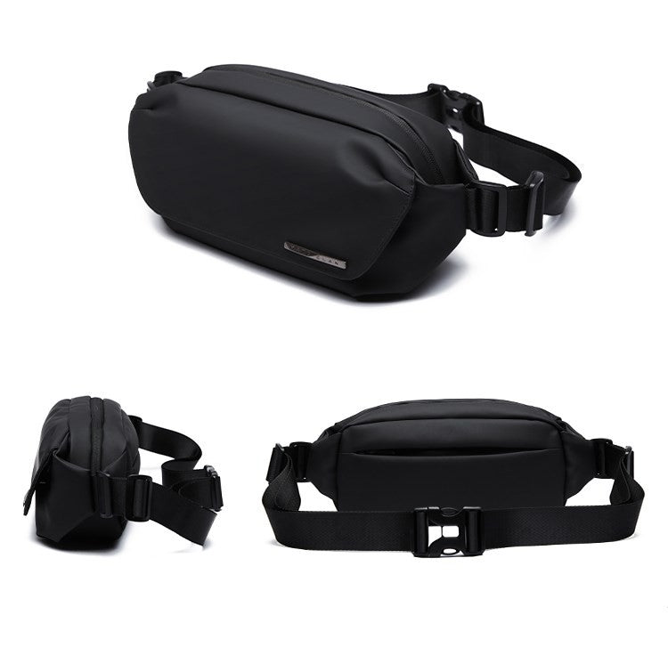 MATE ELAN Urban Business Thin Crossbody Shoulder Bag Men Fashion Waterproof Waist Fanny Pack Chest Bags Black Best iPad Bumbag