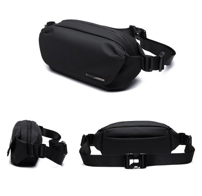 MATE ELAN Urban Business Thin Crossbody Shoulder Bag Men Fashion Waterproof Waist Fanny Pack Chest Bags Black Best iPad Bumbag